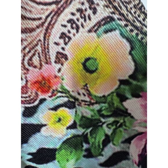 Soleillee Floral Embellished Colorful Knit Tunic Top Artsy Watercolor Bling 1X - Picture 12 of 12